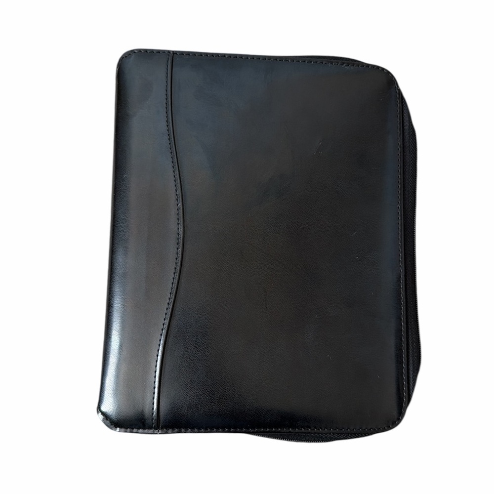 Franklin Covey Planner Black Zip Around 3 Ring Organizer Office Work